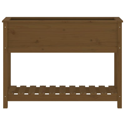 Kukkalaatikko hyllyllä hunajanruskea 111,5x34,5x81 cm mänty - Vuodevaatteet