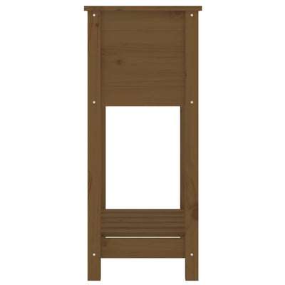 Kukkalaatikko hyllyllä hunajanruskea 54x34,5x81 cm täysi mänty - Vuodevaatteet