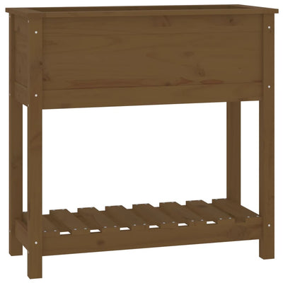 Kukkalaatikko hyllyllä hunajanruskea 82,5x34,5x81cm täysi mänty - Vuodevaatteet