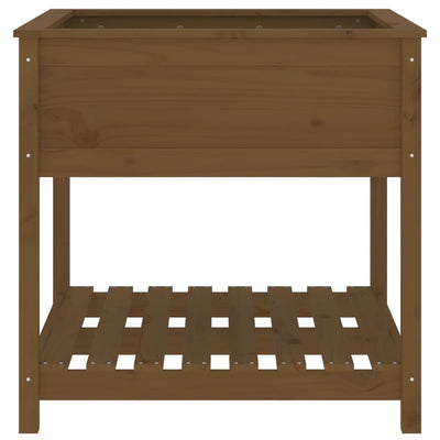 Kukkalaatikko hyllyllä hunajanruskea 82,5x82,5x81cm täysi mänty - Vuodevaatteet