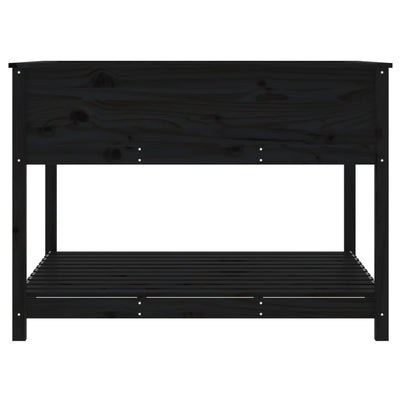 Kukkalaatikko hyllyllä musta 111,5x111,5x81 cm täysi mänty - Vuodevaatteet