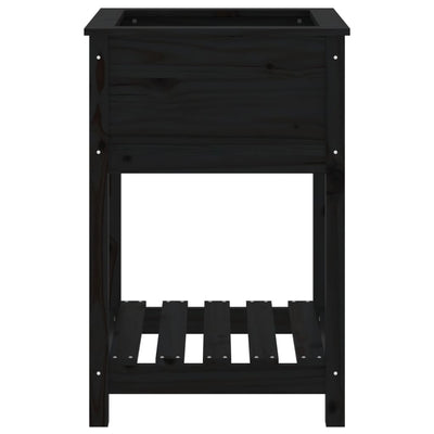 Kukkalaatikko hyllyllä musta 54x54x81 cm täysi mänty - Vuodevaatteet
