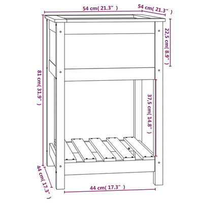 Kukkalaatikko hyllyllä musta 54x54x81 cm täysi mänty - Vuodevaatteet