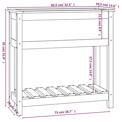 Kukkalaatikko hyllyllä musta 82,5x34,5x81 cm täysi mänty - Vuodevaatteet
