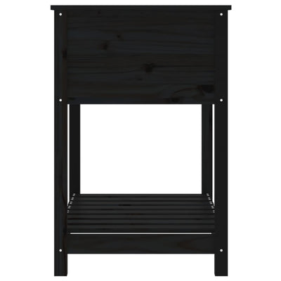 Kukkalaatikko hyllyllä musta 82,5x54x81 cm täysi mänty - Vuodevaatteet