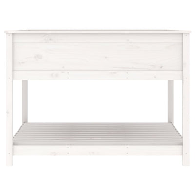 Kukkalaatikko hyllyllä valkoinen 111,5x111,5x81 cm täysi mänty - Vuodevaatteet