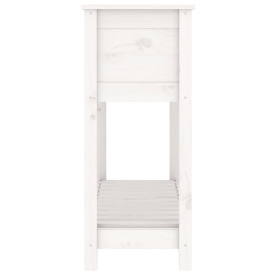 Kukkalaatikko hyllyllä valkoinen 111,5x34,5x81 cm täysi mänty - Vuodevaatteet