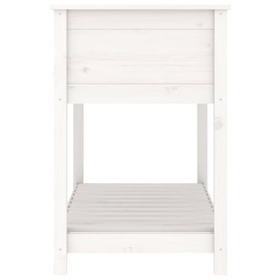 Kukkalaatikko hyllyllä valkoinen 111,5x54x81 cm täysi mänty - Vuodevaatteet