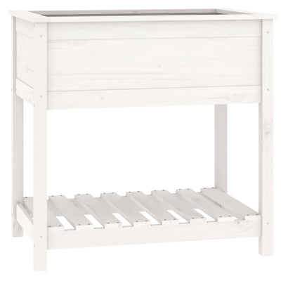 Kukkalaatikko hyllyllä valkoinen 82,5x54x81 cm täysi mänty - Vuodevaatteet