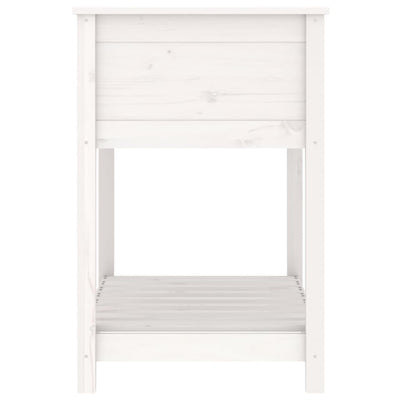 Kukkalaatikko hyllyllä valkoinen 82,5x54x81 cm täysi mänty - Vuodevaatteet