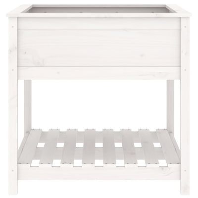 Kukkalaatikko hyllyllä valkoinen 82,5x82,5x81 cm täysi mänty - Vuodevaatteet