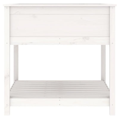 Kukkalaatikko hyllyllä valkoinen 82,5x82,5x81 cm täysi mänty - Vuodevaatteet