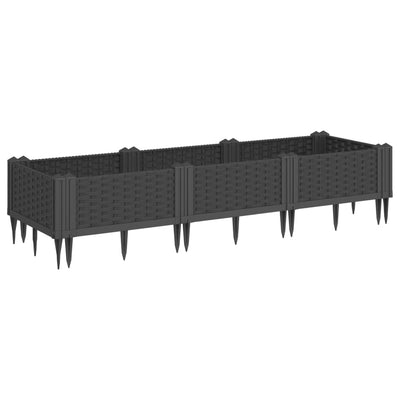 Kukkalaatikko jalkatapeilla musta 125x40x28,5 cm PP - Vuodevaatteet