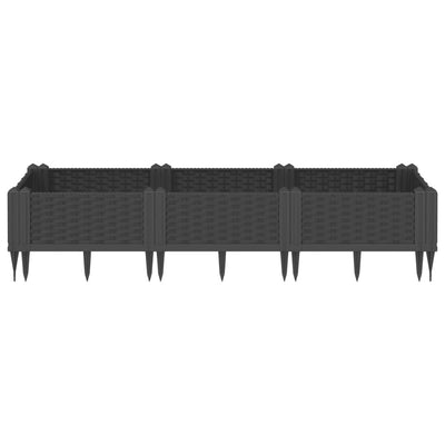 Kukkalaatikko jalkatapeilla musta 125x40x28,5 cm PP - Vuodevaatteet