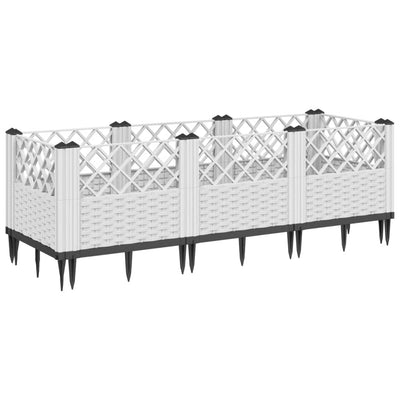 Kukkalaatikko jalkatapeilla ruskea 123,5x43,5x43,5 cm PP - Vuodevaatteet