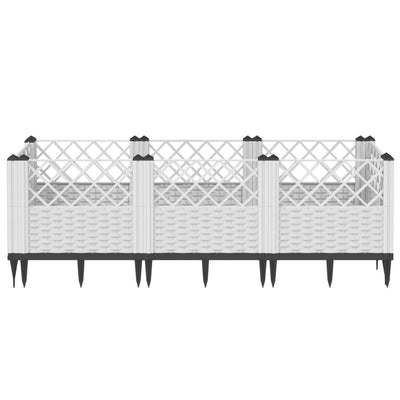 Kukkalaatikko jalkatapeilla ruskea 123,5x43,5x43,5 cm PP - Vuodevaatteet