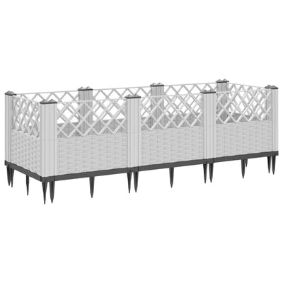 Kukkalaatikko jalkatapeilla ruskea 123,5x43,5x43,5 cm PP - Vuodevaatteet