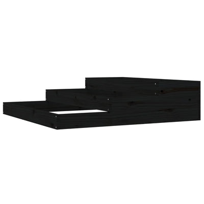 Kukkalaatikko musta 107x107x27 cm täysi mänty - Vuodevaatteet