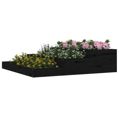 Kukkalaatikko musta 107x107x27 cm täysi mänty - Vuodevaatteet