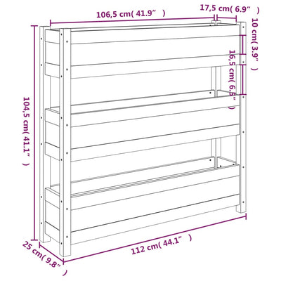Kukkalaatikko musta 112x25x104,5 cm täysi mänty - Vuodevaatteet