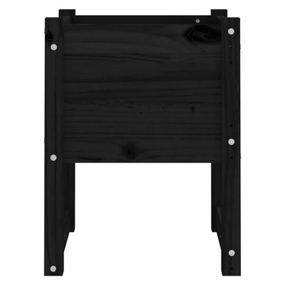 Kukkalaatikko musta 40x40x52,5 cm täysi mänty - Vuodevaatteet