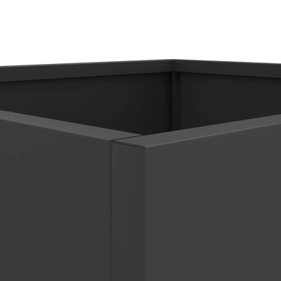 Kukkalaatikko musta 42x40x39 cm kylmävalssattu teräs - Vuodevaatteet