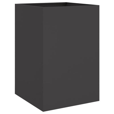 Kukkalaatikko musta 52x48x75 cm kylmävalssattu teräs - Vuodevaatteet