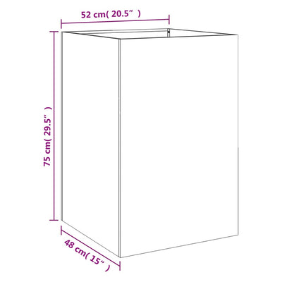 Kukkalaatikko musta 52x48x75 cm kylmävalssattu teräs - Vuodevaatteet
