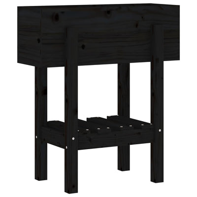Kukkalaatikko musta 62x30x69 cm täysi mänty - Vuodevaatteet