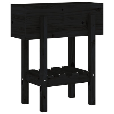 Kukkalaatikko musta 62x30x69 cm täysi mänty - Vuodevaatteet