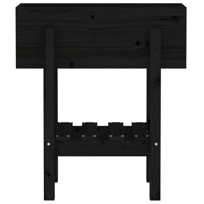 Kukkalaatikko musta 62x30x69 cm täysi mänty - Vuodevaatteet