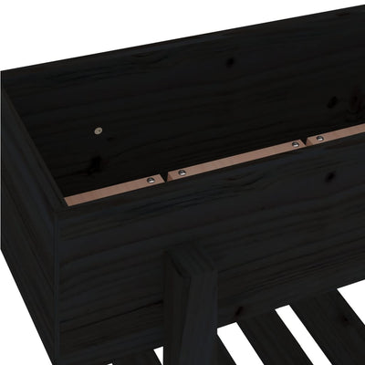 Kukkalaatikko musta 62x30x69 cm täysi mänty - Vuodevaatteet