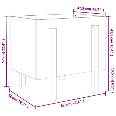 Kukkalaatikko musta 62x50x57 cm täysi mänty - Vuodevaatteet