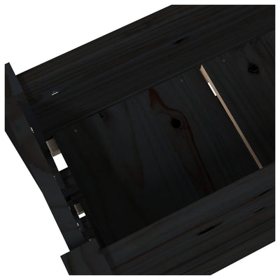 Kukkalaatikko musta 77x25x104,5 cm täysi mänty - Vuodevaatteet