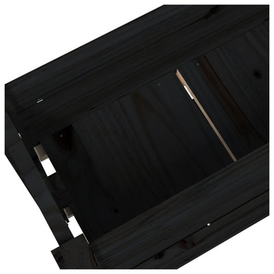 Kukkalaatikko musta 77x25x66 cm täysi mänty - Vuodevaatteet