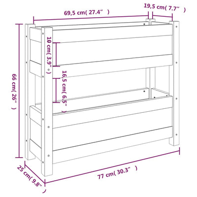Kukkalaatikko musta 77x25x66 cm täysi mänty - Vuodevaatteet