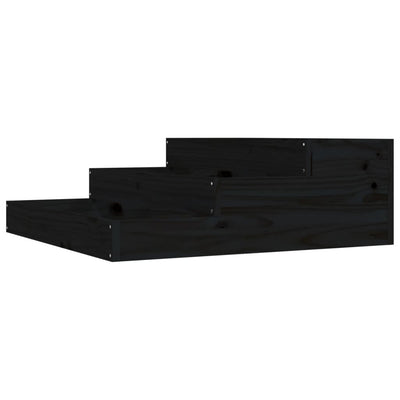 Kukkalaatikko musta 78x78x27 cm täysi mänty - Vuodevaatteet