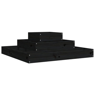 Kukkalaatikko musta 80x80x27 cm täysi mänty - Vuodevaatteet