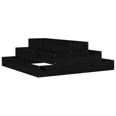 Kukkalaatikko musta 80x80x27 cm täysi mänty - Vuodevaatteet