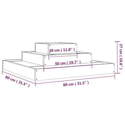 Kukkalaatikko musta 80x80x27 cm täysi mänty - Vuodevaatteet
