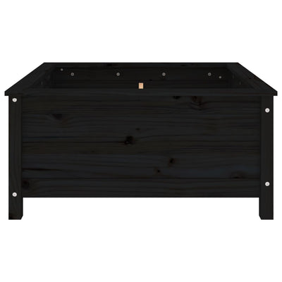 Kukkalaatikko musta 82,5x82,5x39 cm täysi mänty - Vuodevaatteet