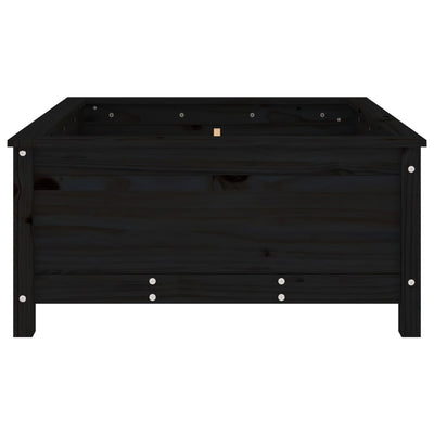 Kukkalaatikko musta 82,5x82,5x39 cm täysi mänty - Vuodevaatteet