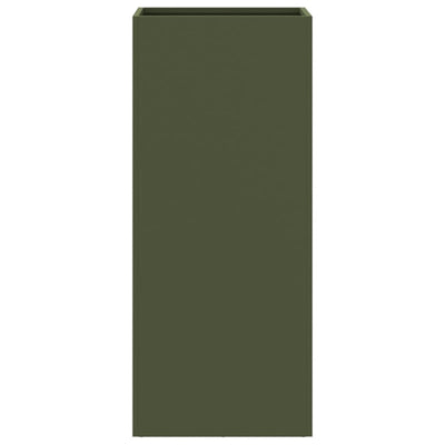 Kukkalaatikko oliivinvihreä 32x27,5x75 cm kylmävalssattu teräs - Vuodevaatteet
