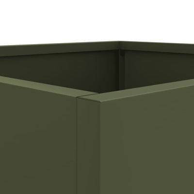 Kukkalaatikko oliivinvihreä 32x27,5x75 cm kylmävalssattu teräs - Vuodevaatteet