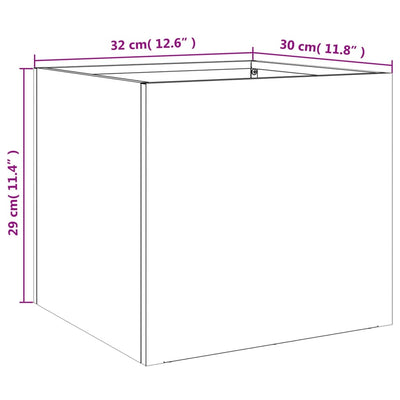 Kukkalaatikko oliivinvihreä 32x30x29 cm kylmävalssattu teräs - Vuodevaatteet