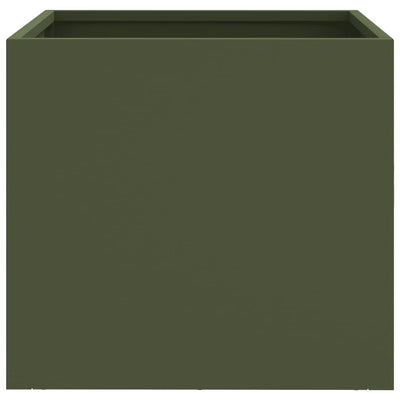 Kukkalaatikko oliivinvihreä 32x30x29 cm kylmävalssattu teräs - Vuodevaatteet