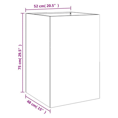 Kukkalaatikko oliivinvihreä 52x48x75 cm kylmävalssattu teräs - Vuodevaatteet