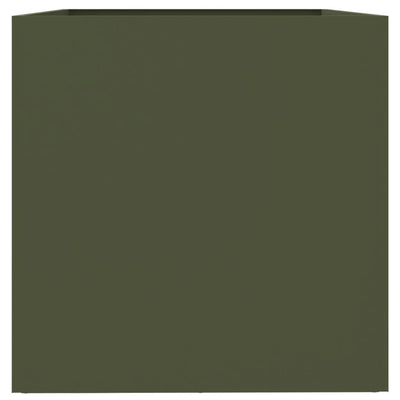 Kukkalaatikko oliivinvihreä 62x40x39 cm kylmävalssattu teräs - Vuodevaatteet