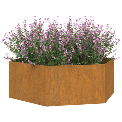Kukkalaatikko ruoste 138x120x45 cm Corten teräs - Vuodevaatteet
