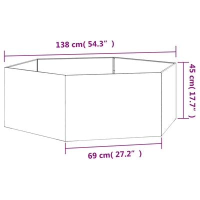 Kukkalaatikko ruoste 138x120x45 cm Corten teräs - Vuodevaatteet